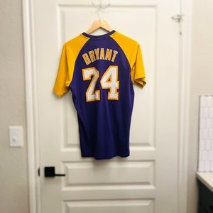 Kobe Bryant Lakers Tshirt Jersey # 24 By Adidas (purple And Yellow)